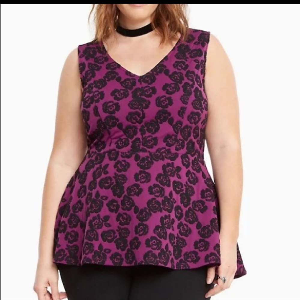 EUC TORRID FLORAL BABYDOLL TOP SZ. 5X - Picture 1 of 9